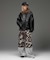 DETACHABLE FAUX FUR COLLAR PATCHED LOGO JACKET