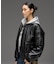 DETACHABLE FAUX FUR COLLAR PATCHED LOGO JACKET
