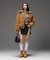 DETACHABLE FAUX FUR COLLAR PATCHED LOGO JACKET