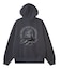PIGMENT DYED FACE PATCH AND LOGO ZIP UP SWEAT HOODIE