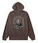 PIGMENT DYED FACE PATCH AND LOGO ZIP UP SWEAT HOODIE