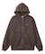 PIGMENT DYED FACE PATCH AND LOGO ZIP UP SWEAT HOODIE