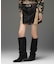 CONTRAST PANELED DENIM MINI SKIRT