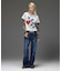 HEART POCKET FLARE DENIM PANTS