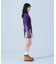 SLEEVE LOGO FADED ZIP UP KNIT TOP