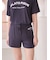 カジュアルレーヨンロゴTシャツ&ショートパンツセット