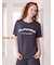 カジュアルレーヨンロゴTシャツ&ショートパンツセット