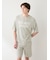 【HOMME】【UVカット】スムーズィーliteクールロゴジャガードプルオーバー&ハーフパンツセット