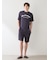 【HOMME】カジュアルレーヨンロゴTシャツ&ハーフパンツセット