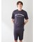 【HOMME】カジュアルレーヨンロゴTシャツ&ハーフパンツセット