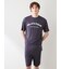 【HOMME】カジュアルレーヨンロゴTシャツ&ハーフパンツセット