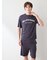 【HOMME】カジュアルレーヨンロゴTシャツ&ハーフパンツセット