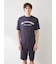 【HOMME】カジュアルレーヨンロゴTシャツ&ハーフパンツセット