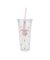 【cafe】ストロー付き アイス総柄クリアタンブラー