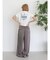 サテンタックワイドパンツ