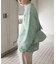 『ユニセックス』メッシュ衿付きカーディガン