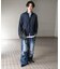 『ユニセックス』メッシュ衿付きカーディガン