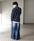 『ユニセックス』メッシュ衿付きカーディガン