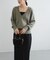 new basic　カシミヤコットンVネックチュニックニット