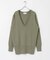 new basic　カシミヤコットンVネックチュニックニット