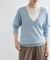 new basic　カシミヤコットンVネックチュニックニット