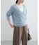 new basic　カシミヤコットンVネックチュニックニット