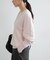 new basic　カシミヤコットンVネックチュニックニット