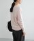 new basic　カシミヤコットンVネックチュニックニット