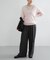 new basic　カシミヤコットンVネックチュニックニット
