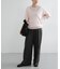 new basic　カシミヤコットンVネックチュニックニット