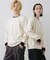 『ユニセックス』『洗濯可』ストレッチリブハイショクラインニット