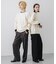 『ユニセックス』『洗濯可』ストレッチリブハイショクラインニット