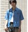 『イージーケア／セットアップ対応／ユニセックス』リネンライクボクシーシャツ(5分袖)