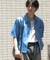 『イージーケア／セットアップ対応／ユニセックス』リネンライクボクシーシャツ(5分袖)