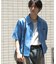『イージーケア／セットアップ対応／ユニセックス』リネンライクボクシーシャツ(5分袖)