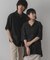 『ユニセックス』『洗濯可』アソートレースオープンカラーシャツ(5分袖)