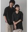 『ユニセックス』『洗濯可』アソートレースオープンカラーシャツ(5分袖)