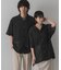 『ユニセックス』『洗濯可』アソートレースオープンカラーシャツ(5分袖)