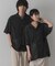 『ユニセックス』『洗濯可』アソートレースオープンカラーシャツ(5分袖)