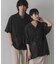 『ユニセックス』『洗濯可』アソートレースオープンカラーシャツ(5分袖)