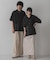 『ユニセックス』『洗濯可』アソートレースオープンカラーシャツ(5分袖)