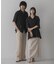 『ユニセックス』『洗濯可』アソートレースオープンカラーシャツ(5分袖)