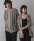 『ユニセックス』『洗濯可』アソートレースオープンカラーシャツ(5分袖)