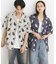 『ユニセックス』ボタニカルオープンカラーショートスリーブシャツ