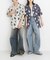 『ユニセックス』ボタニカルオープンカラーショートスリーブシャツ