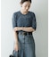 new basic　リネン混ワッシャーハーフスリーブニット