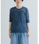 new basic　リネン混ワッシャーハーフスリーブニット