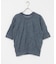 new basic　リネン混ワッシャーハーフスリーブニット