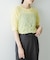 new basic　リネン混ワッシャーハーフスリーブニット