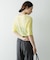 new basic　リネン混ワッシャーハーフスリーブニット